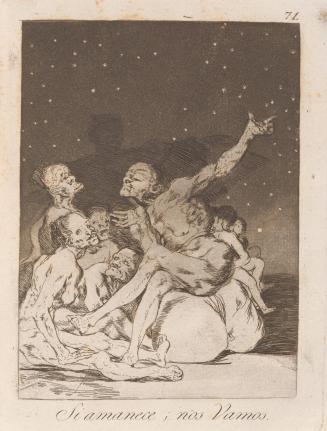 When day breaks we will be off (Si amanece; nos Vamos), Plate 71 from Los Caprichos