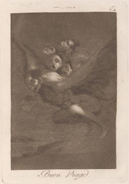 Bon voyage (Buen Viage), Plate 64 from Los Caprichos