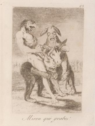 Look how solemn they are! (Miren que grabes!), Plate 63 from Los Caprichos