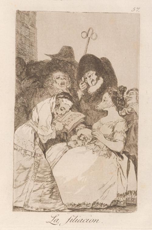 The filiation (La filiacion), Plate 57 from Los Caprichos
