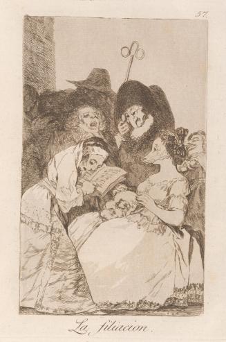 The filiation (La filiacion), Plate 57 from Los Caprichos
