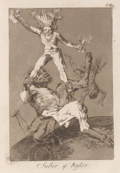 To rise and to fall (Subir y bajar), Plate 56 from Los Caprichos