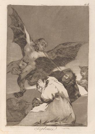 Tale-Bearers--Blasts of Wind (Soplones), Plate 48 from Los Caprichos