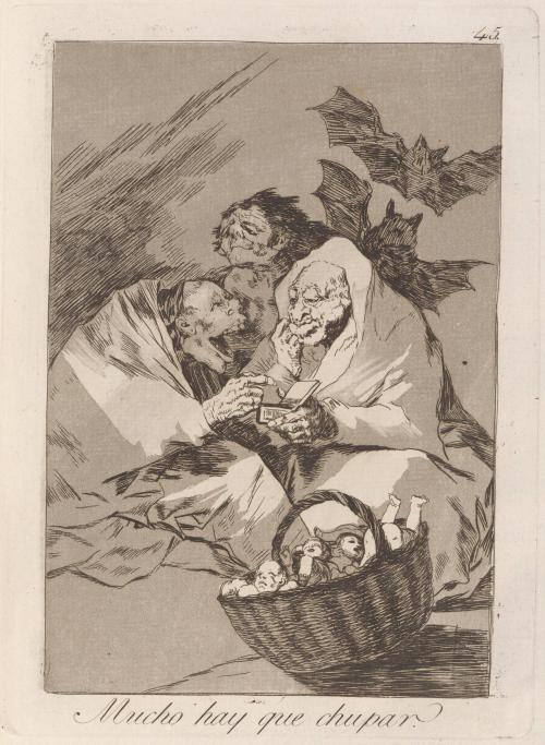 There is Plenty to Suck (Mucho hay que chupar), Plate 45 from Los Caprichos