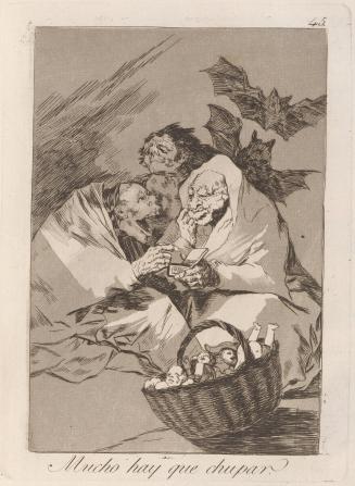 There is Plenty to Suck (Mucho hay que chupar), Plate 45 from Los Caprichos