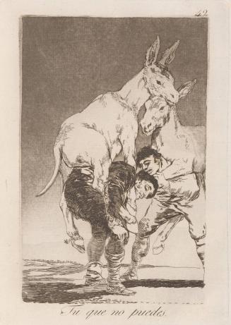 Thou who canst not (Tu que no puedes), Plate 42 from Los Caprichos