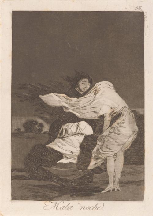 A bad night (Mala noche), Plate 36 from Los Caprichos