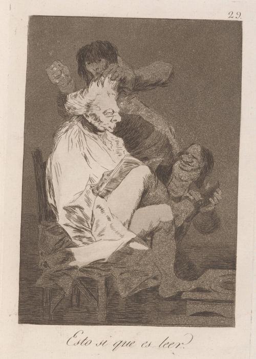 That certainly is being able to read (Esto si que es leer), Plate 29 from Los Caprichos