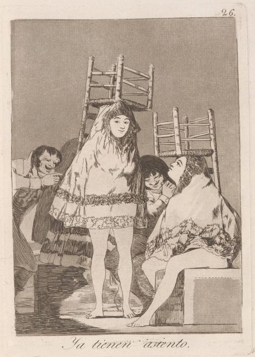 They've already got a seat (Ya tienen asiento), Plate 26 from Los Caprichos
