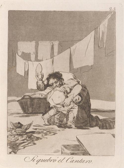 If he broke the pot (Si quebró el Cantaro), Plate 25 from Los Caprichos