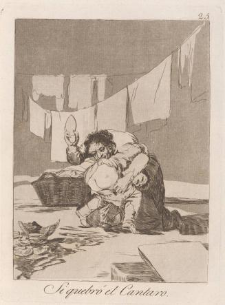 If he broke the pot (Si quebró el Cantaro), Plate 25 from Los Caprichos