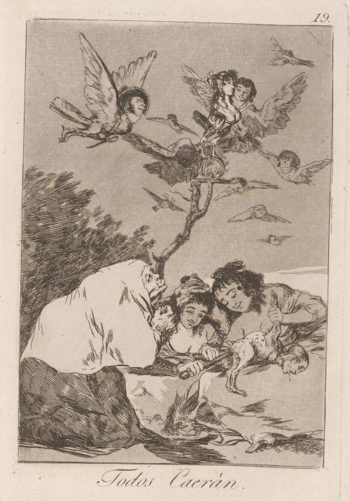 All will fall (Todos Caerán), Plate 19 from Los Caprichos
