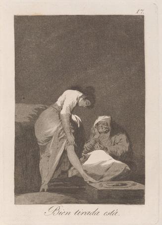 It is nicely stretched (Bien tirada está), Plate 17 from Los Caprichos
