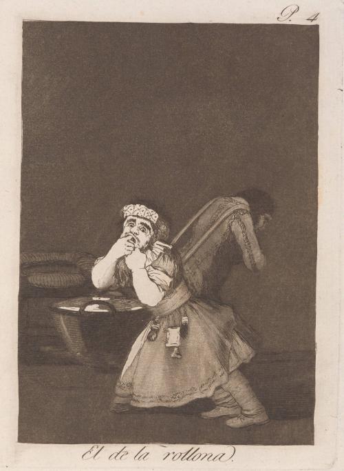 Nanny's boy (El de la rollona), Plate 4 from Los Caprichos