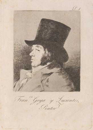 Self-Portrait, Plate 1 from Los Caprichos