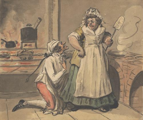 French Emigrant Cook Begging for a Slice of English Beef