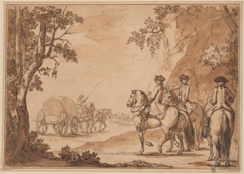 Horsemen and a Wagon