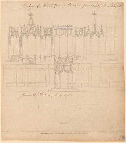 Drawing for Pulpit in Choir of Our Lady, Lichfield