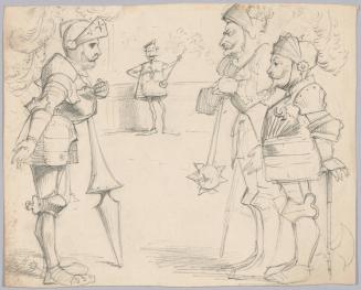 Three Knights in Armor and a Herald