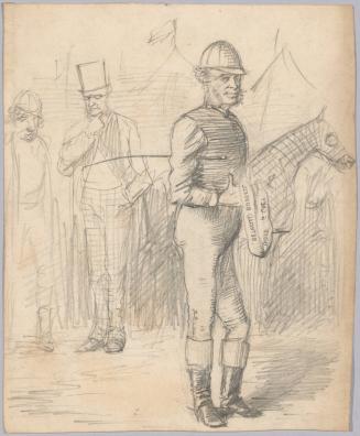 Three Men, One in Jockey's Dress