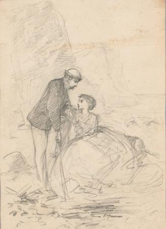 Man and Woman on Rocky Shore