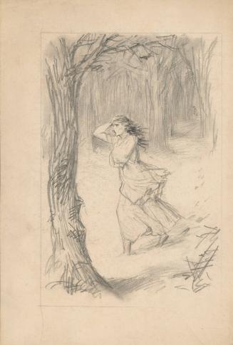 Woman Running Through Snow in a Woods