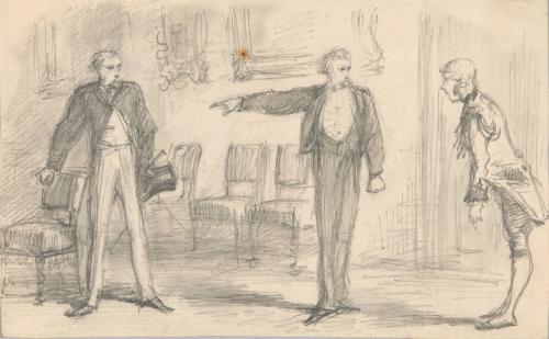 Angry Altercation with Two Gentlemen and a Footman