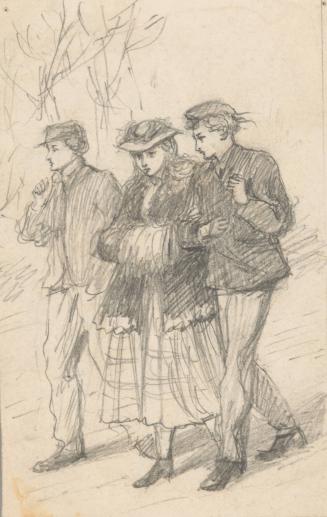 Two Boys and a Girl Walking
