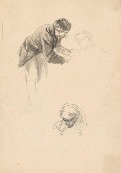 Man Bending Over a Woman