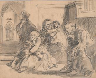 Despondent Family in a Church (?)