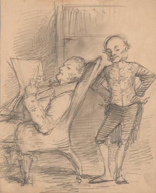 Man Seated Reading a Paper