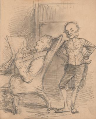 Man Seated Reading a Paper