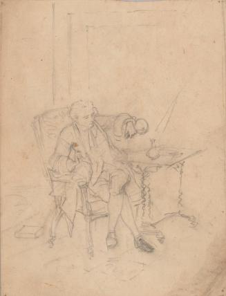 Seated Man Pouring Glass of Wine