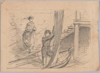 Woman Talking to a Boatman