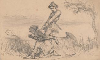Voyageur Struggling with an American Indian