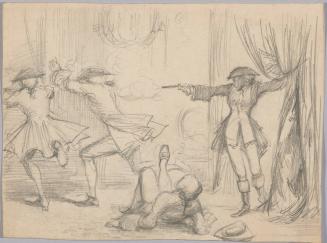 Man Shooting a Pistol at Three Others