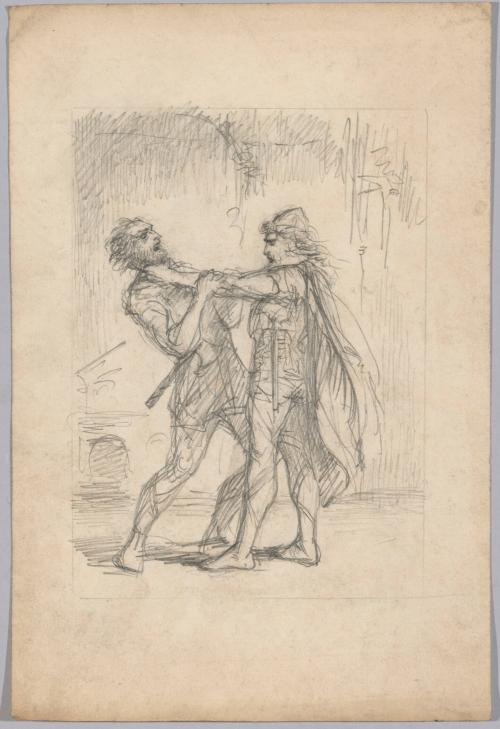 Man in Viking Costume Throttling Another Man