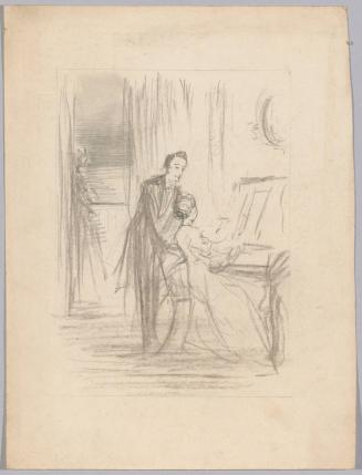 Man Standing Beside a Woman Playing a Piano