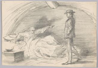Elderly Man Addressing Standing Man from his Bed