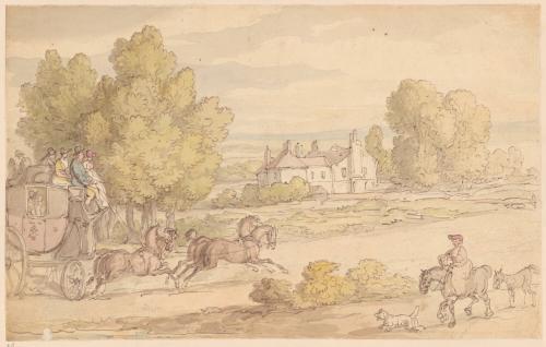 A Coach Passing a House in the Country