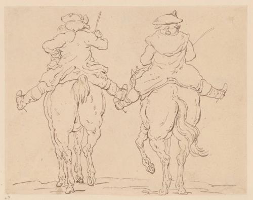 Two Horsemen Seen from the Rear