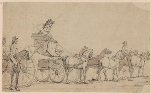 A Lady in a Phaeton Drawn by Six Horses