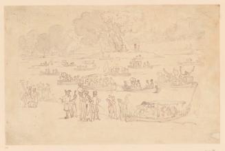 A Large Boating Party with Water Music