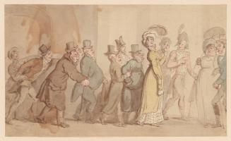 A Young Woman with a Group of Admirers
