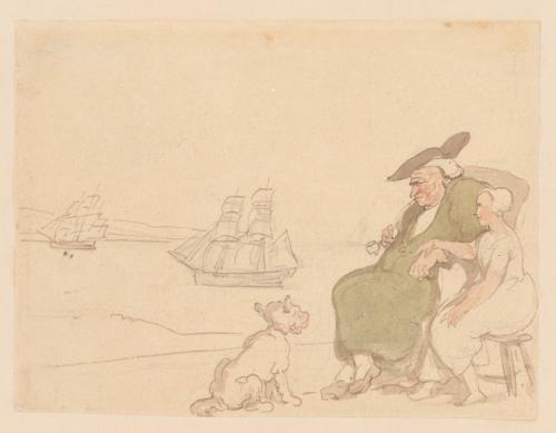 A Man and a Woman Watching Shipping