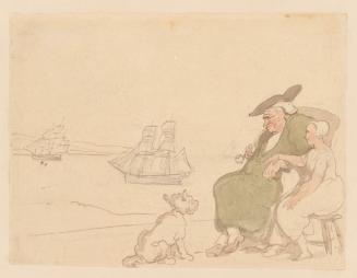 A Man and a Woman Watching Shipping