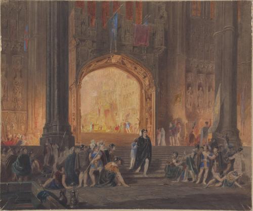Banquetting Scene in Medieval Setting