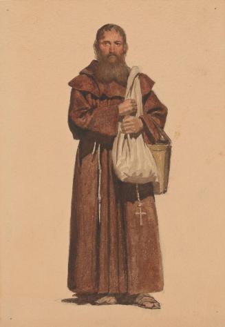 Bearded Monk Carrying Bags