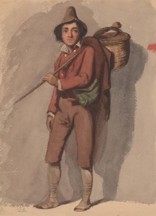 Man with Staff and Basket