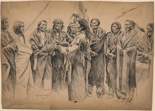 Native American Meeting, Possibly Sioux Chiefs